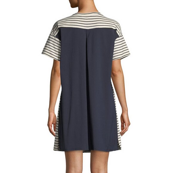 NWT Theory Relaxed Combo Stripe Shift Dress–Chic Everyday & Travel-Ready Classic - Picture 7 of 9